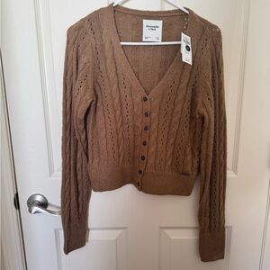 Abercrombie & Fitch Women's Brown Cable Knit Cardigan